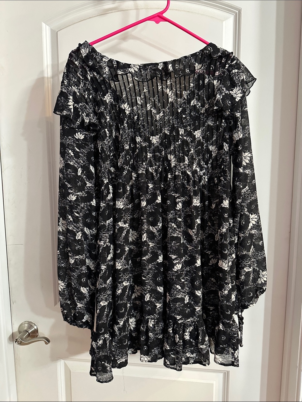 Free People Black & White Floral Tunic - Size S